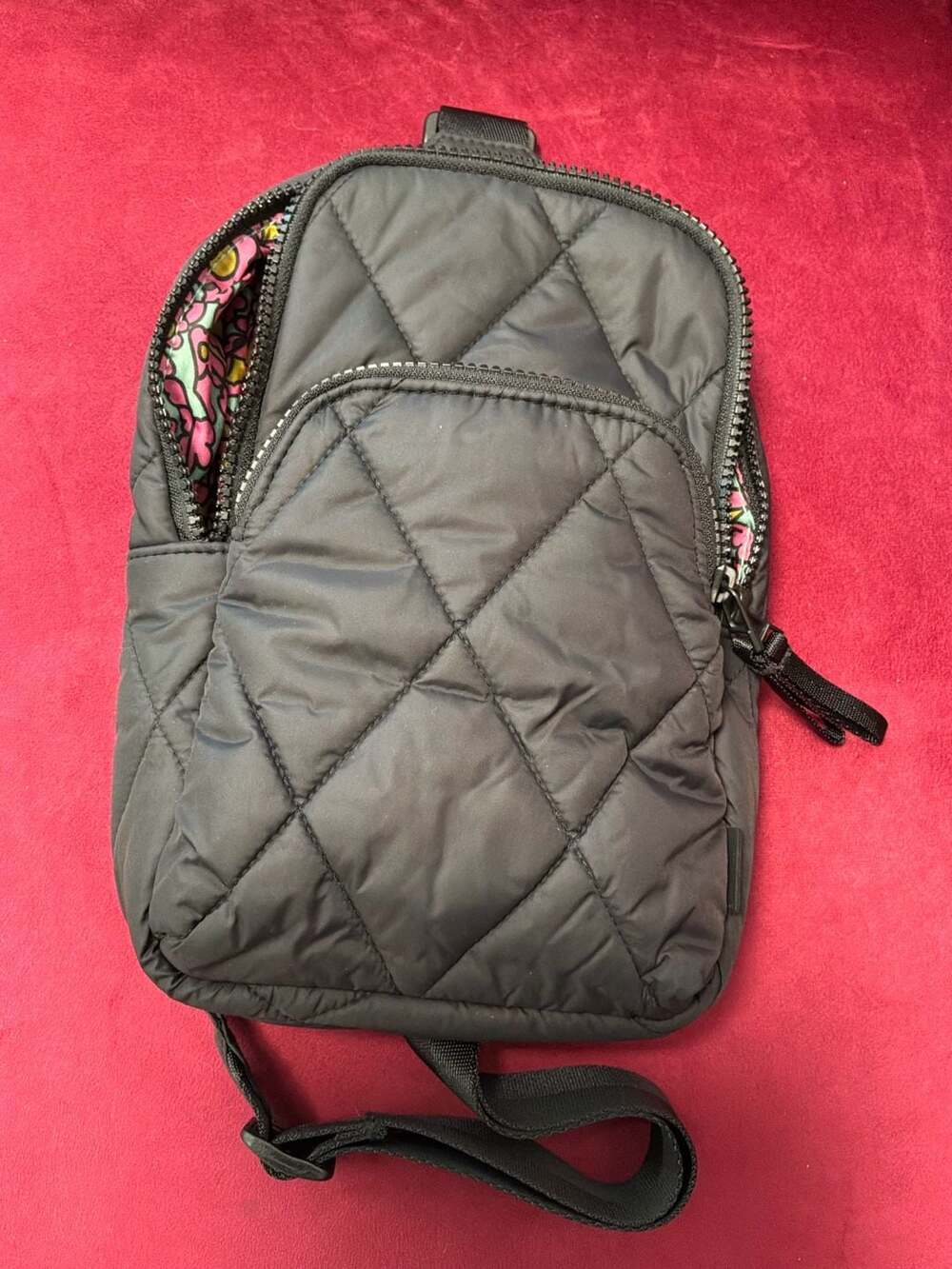 Vera Bradley Lorman Quilted Sling Backpack Moonless Night